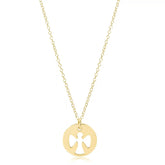 16" necklace gold - guardian angel gold disc