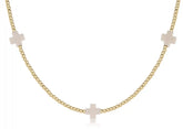 Choker Beaded - Signature Cross 2mm Gold - Off-White