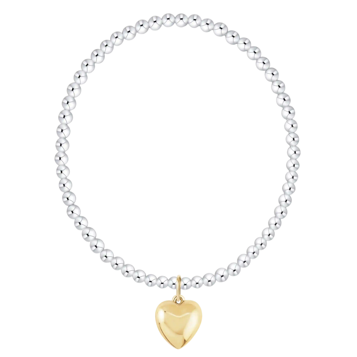 Classic Mixed Metal 3mm Bracelet - Love Plush Gold Charm