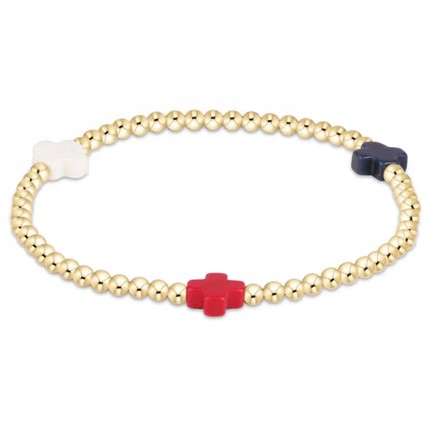 Signature Cross 3mm Gold Bracelet - Firecracker