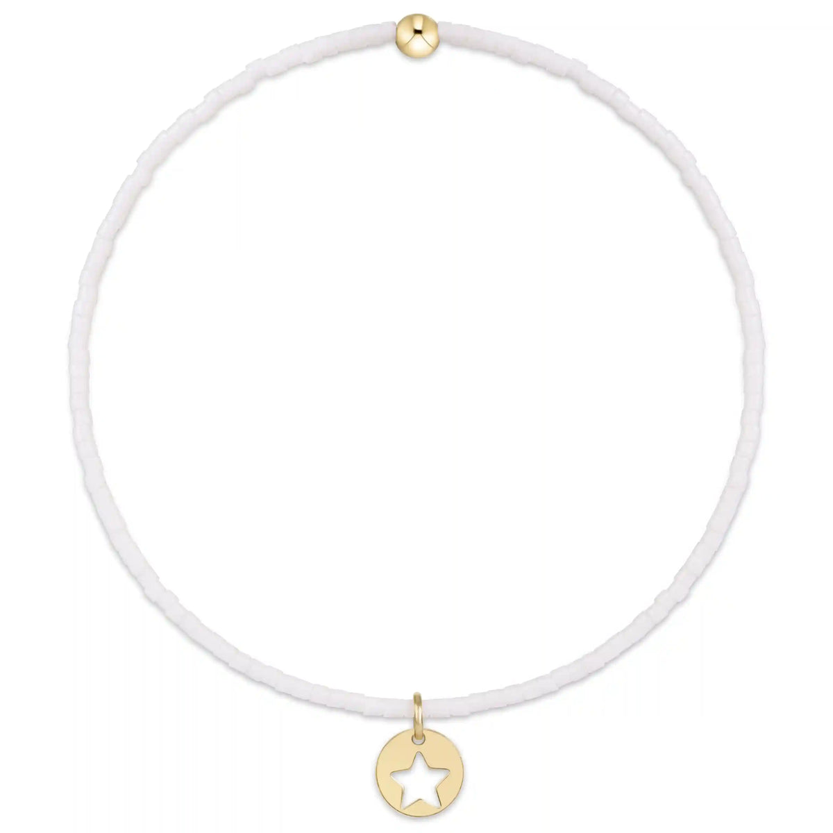 Hope Classic Bracelet - White - Star Small Gold Disc