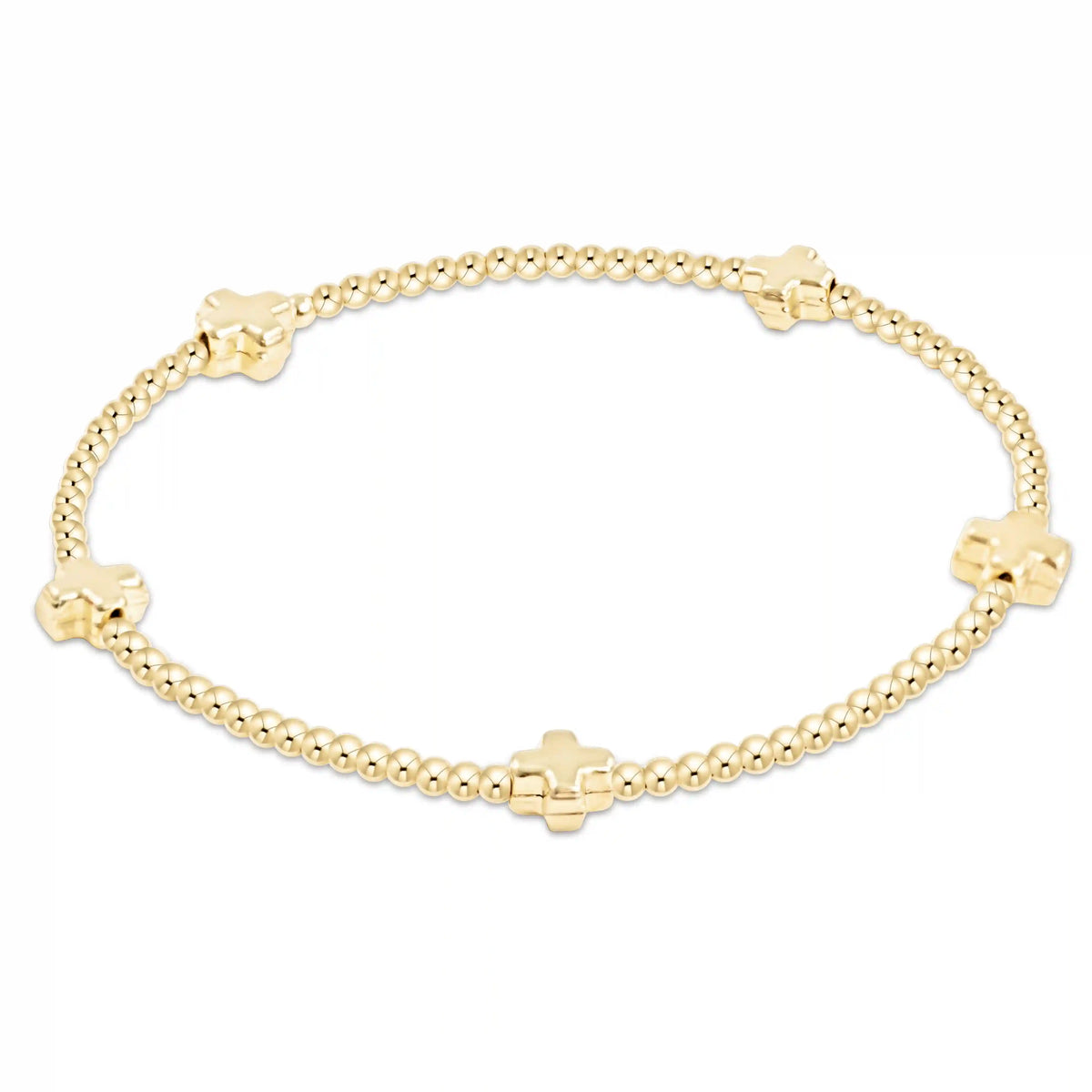 egirl Signature Cross Small 2mm Gold Bracelet - Gold