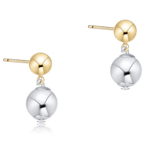 Classic 10mm Ball Drop Studs - Mixed Metal