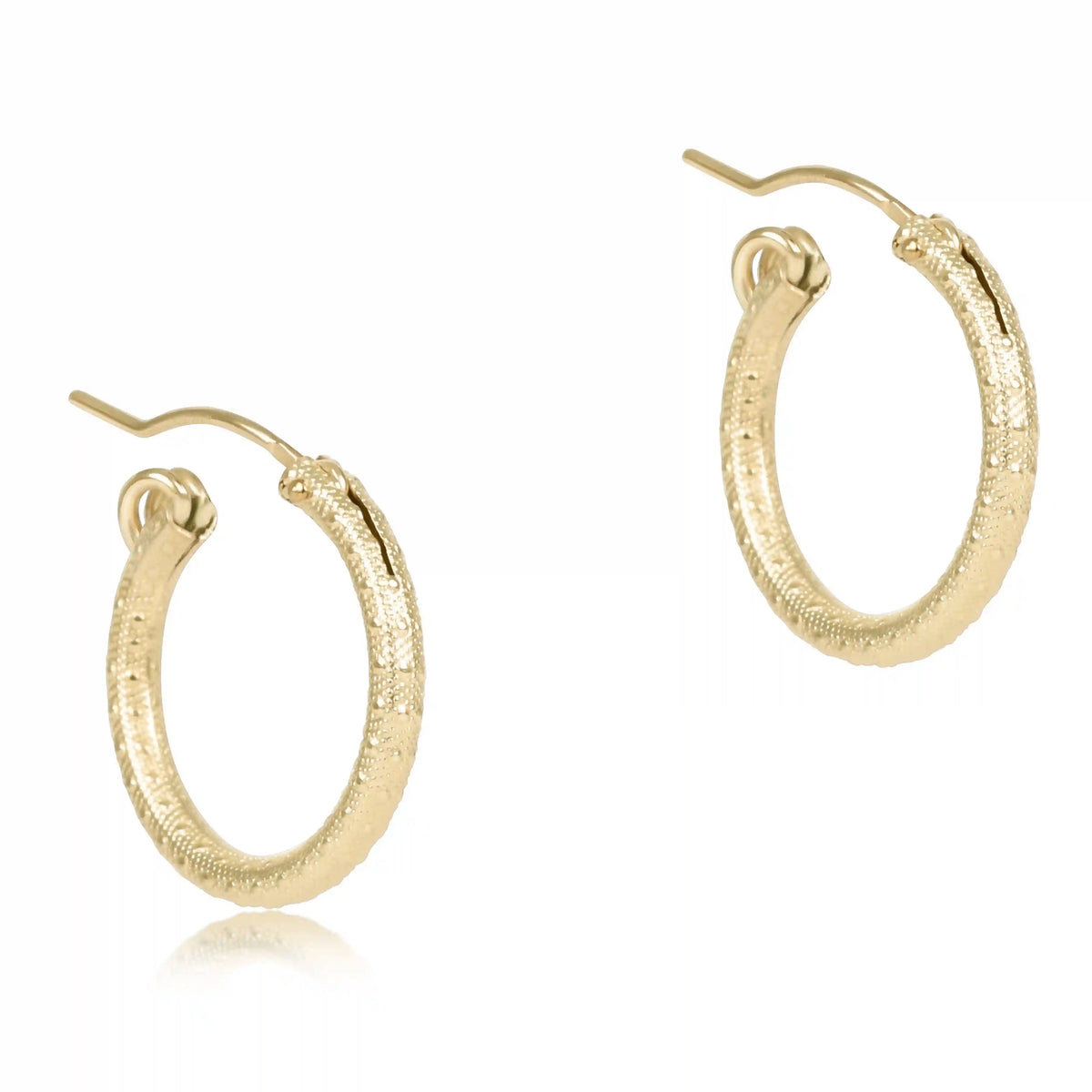 Round Gold 0.5" Hoop - Textured