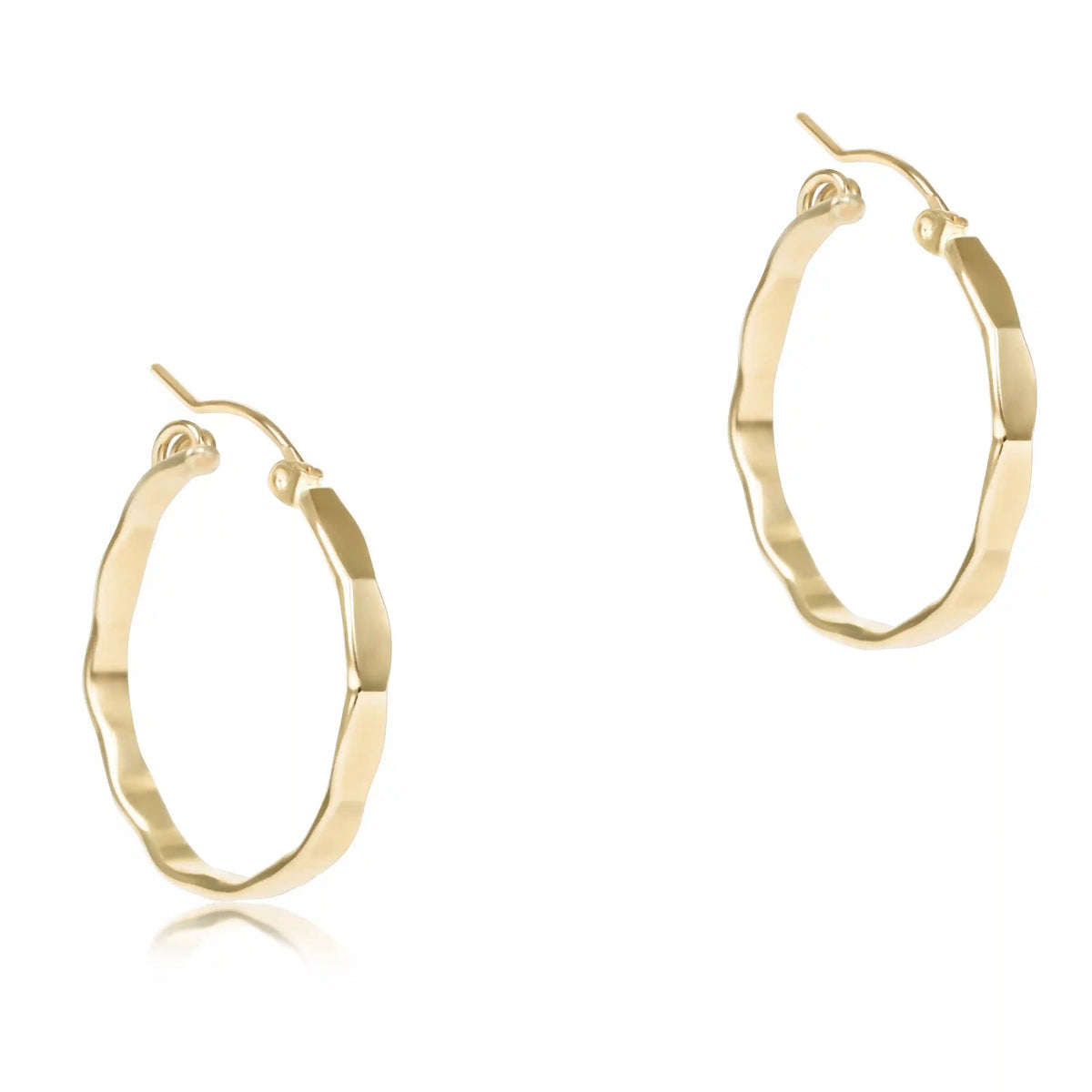 Scalloped Round Gold 1.25" Hoop - Smooth