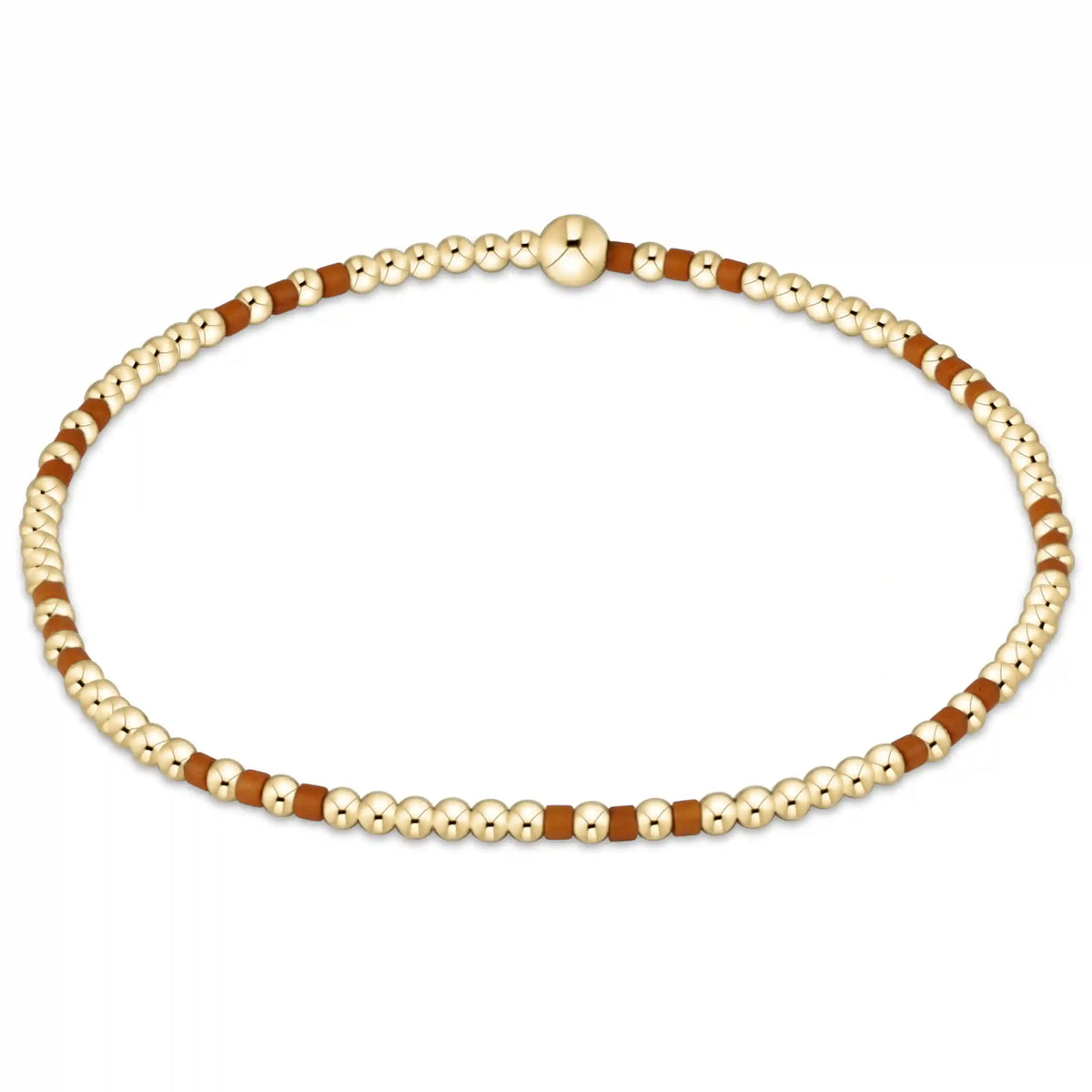Gameday Hope Joy Pattern 2mm Bead Bracelet - Burnt Orange