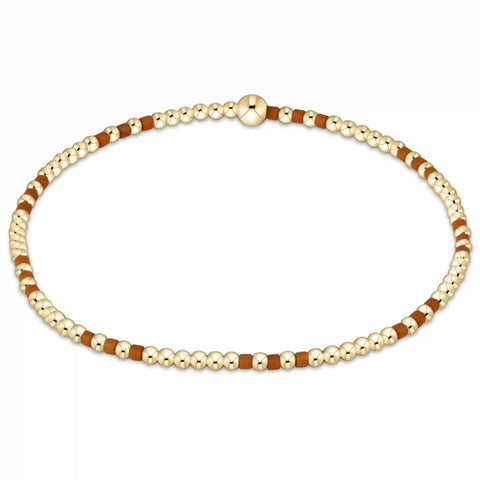 Gameday Hope Joy Pattern 2mm Bead Bracelet - Burnt Orange