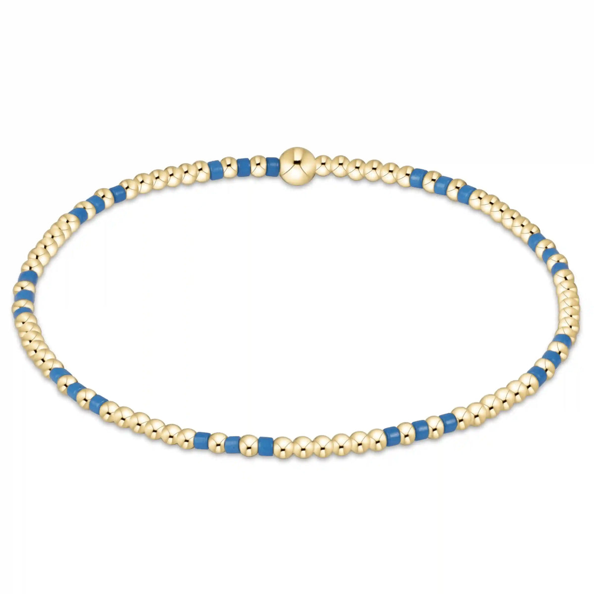 Gameday Hope Joy Pattern 2mm Bead Bracelet - Cobalt