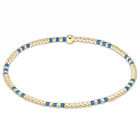 Gameday Hope Joy Pattern 2mm Bead Bracelet - Cobalt