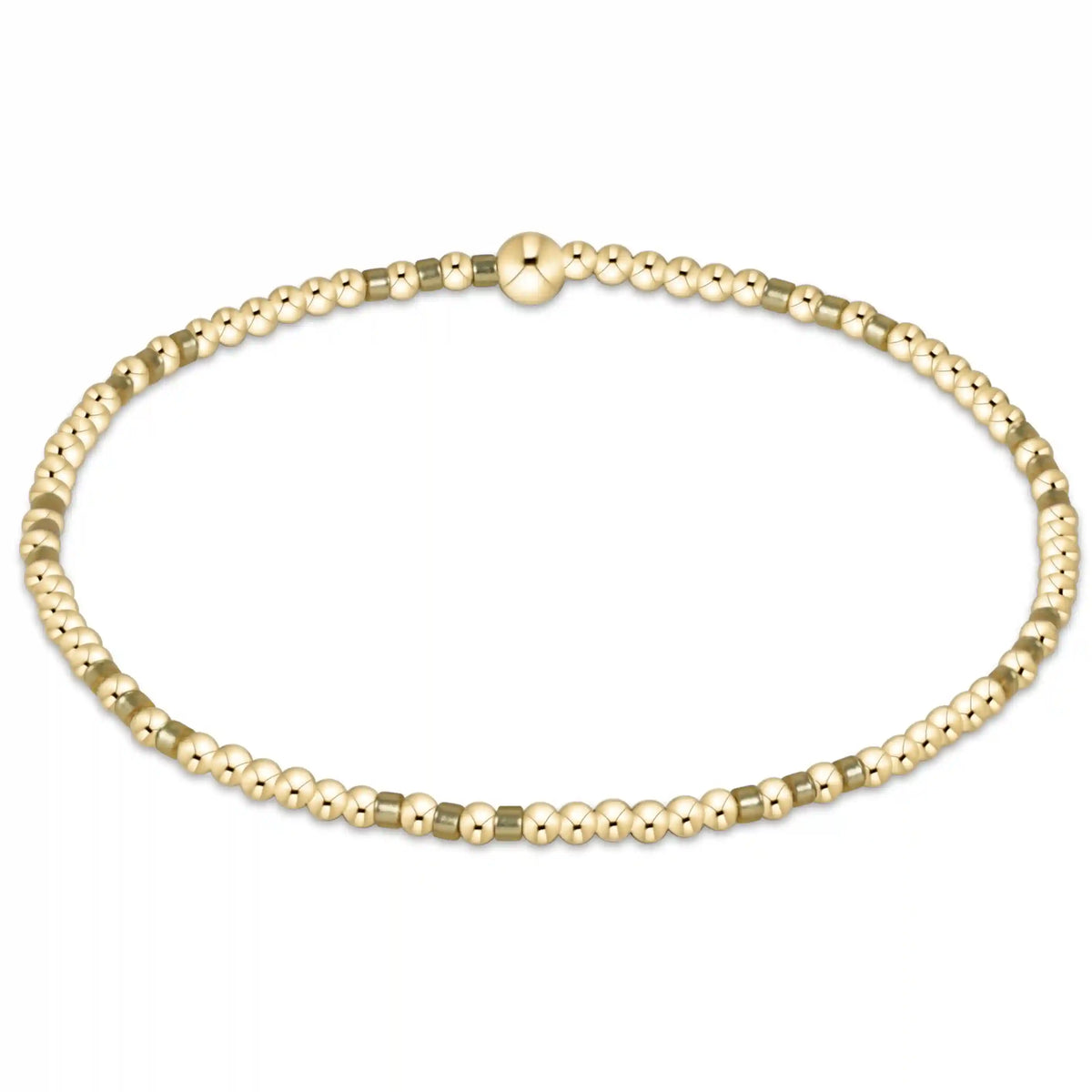 Gameday Hope Joy Pattern 2mm Bead Bracelet - Gold Luster