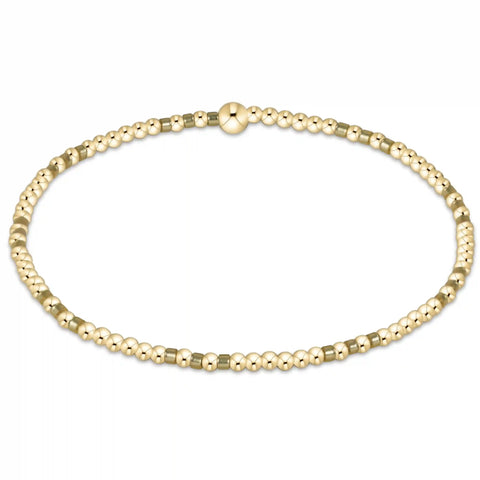Gameday Hope Joy Pattern 2mm Bead Bracelet - Gold Luster