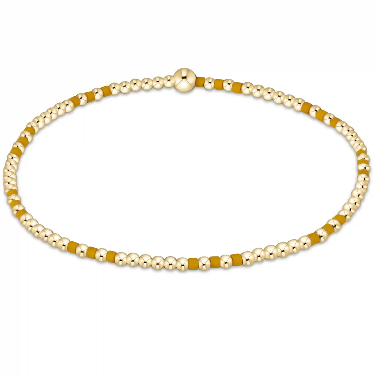 Gameday Hope Joy Pattern 2mm Bead Bracelet - Golden Yellow