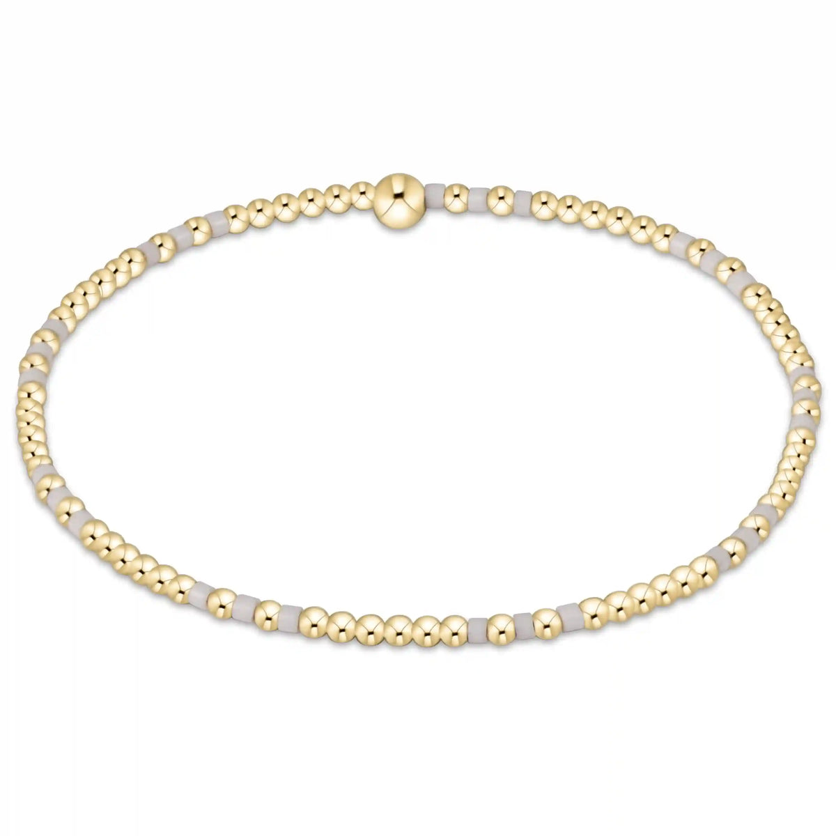 Gameday Hope Joy Pattern 2mm Bead Bracelet - Grey