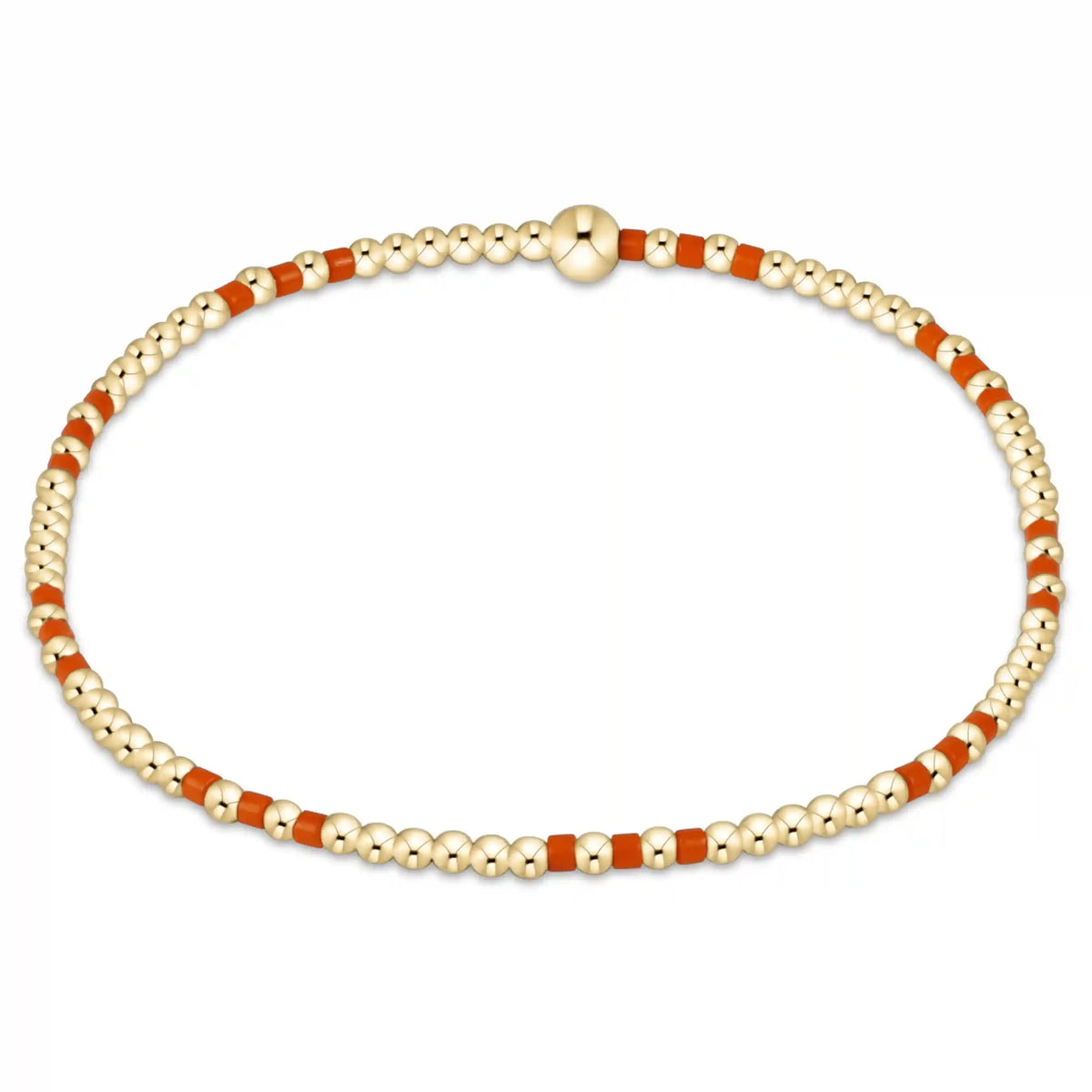Gameday Hope Joy Pattern 2mm Bead Bracelet - Orange