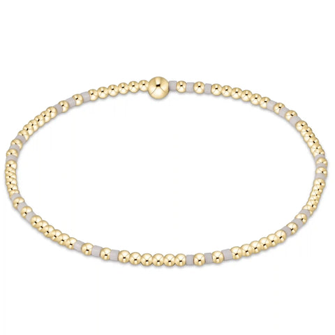Gameday Hope Joy Pattern 2mm Bead Bracelet - White