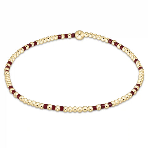 Gameday Hope Joy Pattern 2mm Bead Bracelet - Wine