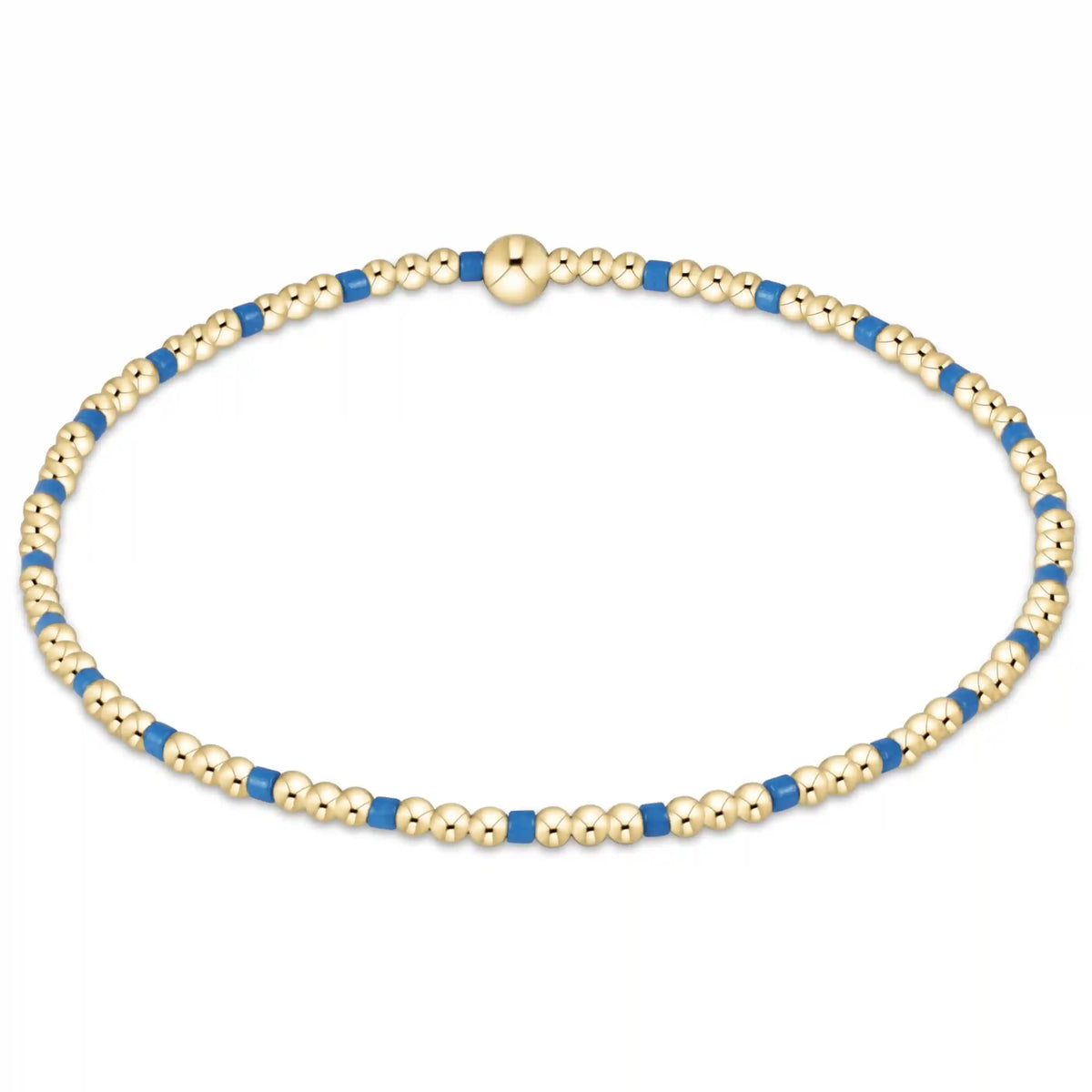 Gameday Hope Sincerity Pattern 2mm Bead Bracelet - Cobalt