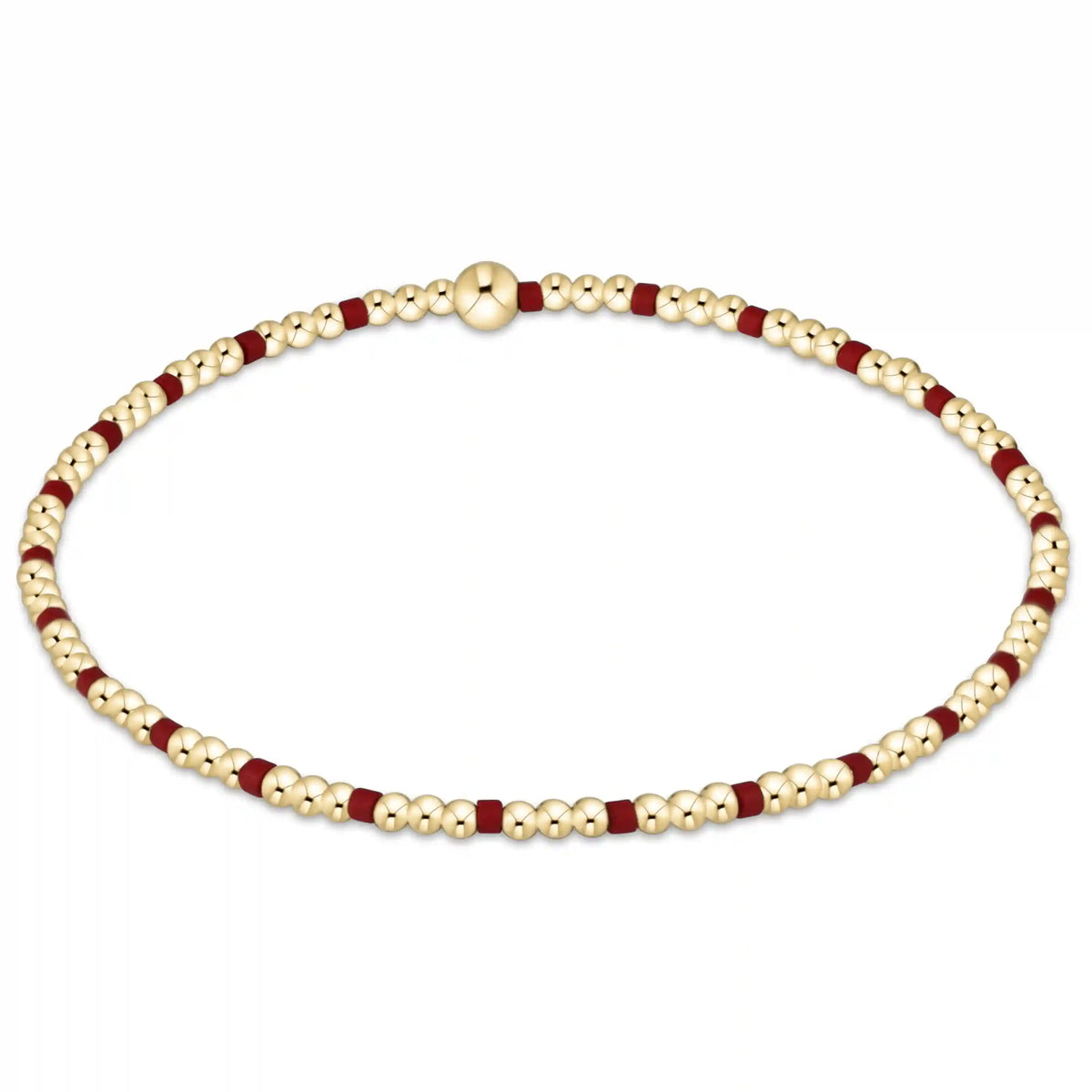 Gameday Hope Sincerity Pattern 2mm Bead Bracelet - Crimson