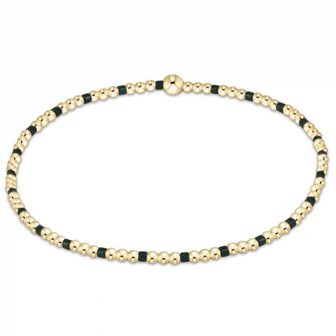 Gameday Hope Sincerity Pattern 2mm Bead Bracelet - Dark Green