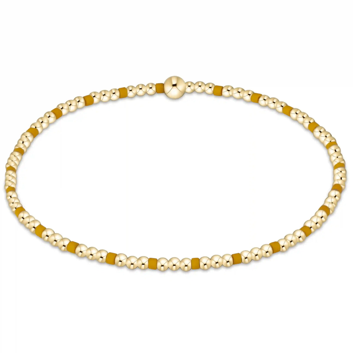 Gameday Hope Sincerity Pattern 2mm Bead Bracelet - Golden Yellow