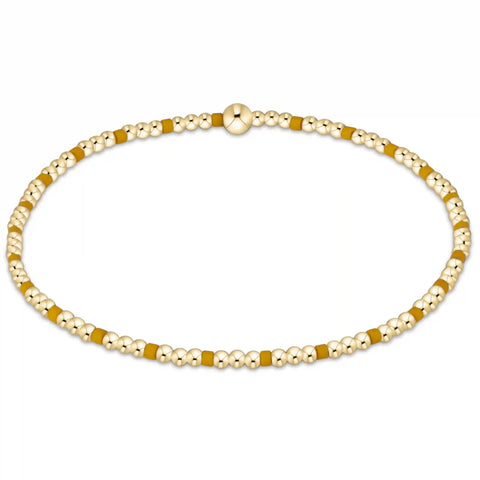Gameday Hope Sincerity Pattern 2mm Bead Bracelet - Golden Yellow