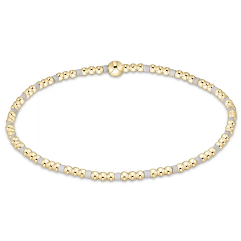 Gameday Hope Sincerity Pattern 2mm Bead Bracelet - Grey
