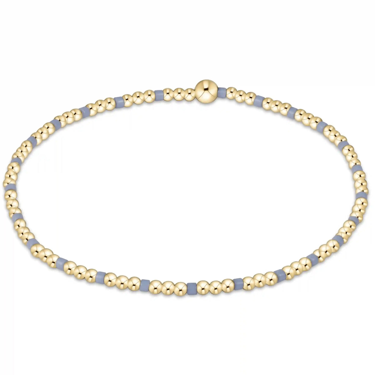 Gameday Hope Sincerity Pattern 2mm Bead Bracelet - Light Blue