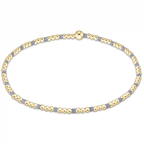Gameday Hope Sincerity Pattern 2mm Bead Bracelet - Light Blue