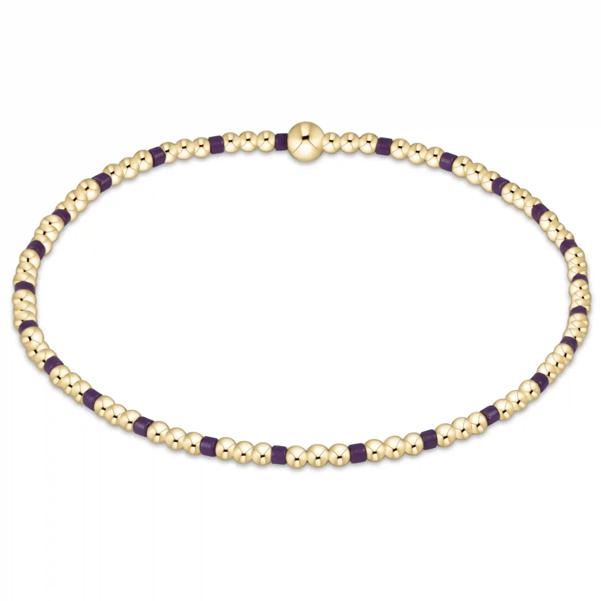 Gameday Hope Sincerity Pattern 2mm Bead Bracelet - Purple