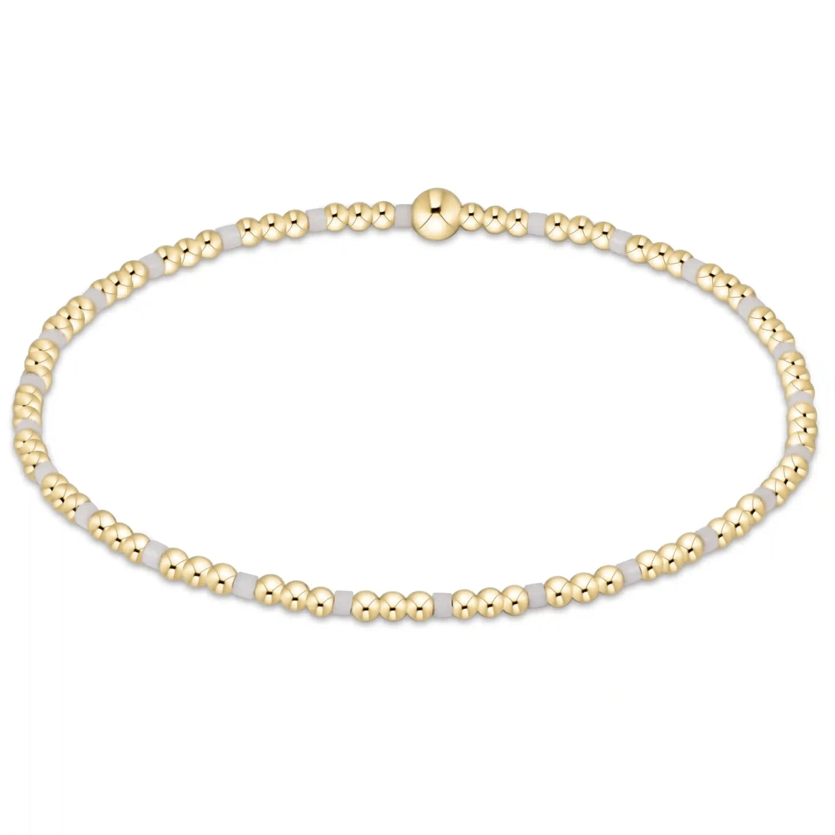 Gameday Hope Sincerity Pattern 2mm Bead Bracelet - White