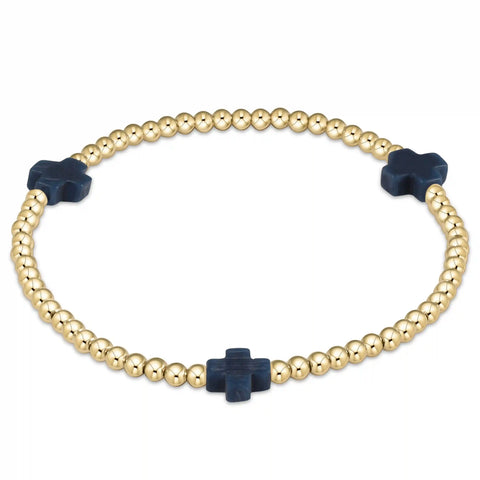 Extends Signature Cross 3mm Gold Bracelet