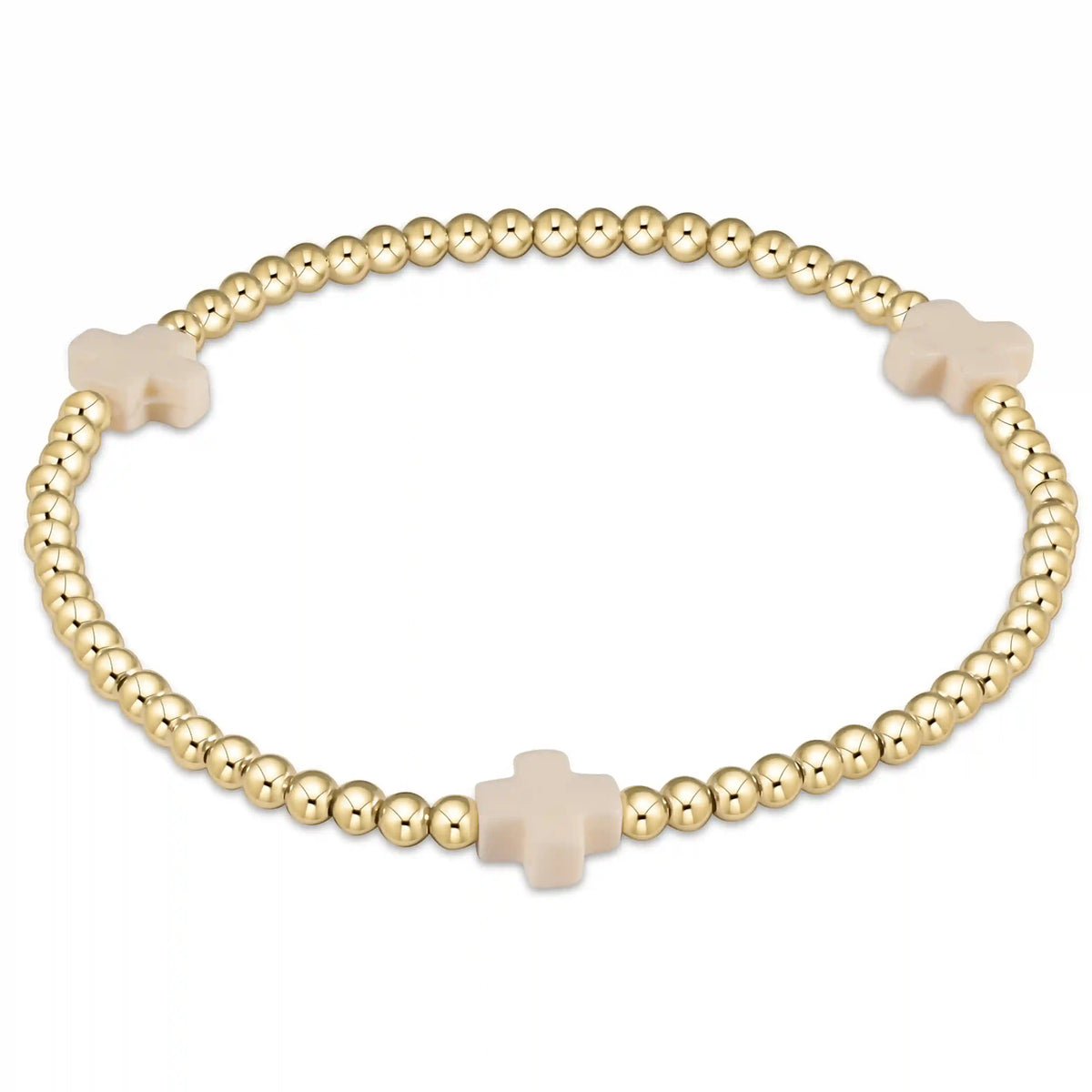 Extends Signature Cross 3mm Gold Bracelet