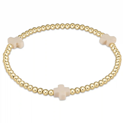 Extends Signature Cross 3mm Gold Bracelet