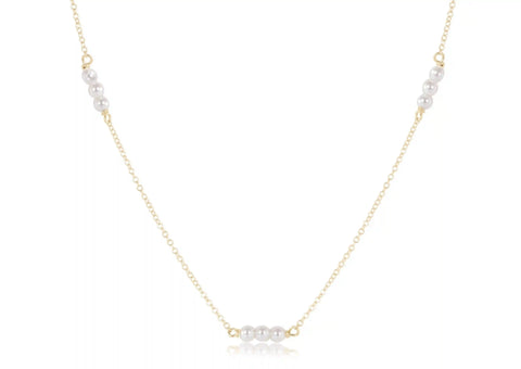 Choker Joy Simplicity Chain Gold - Pearl 3mm