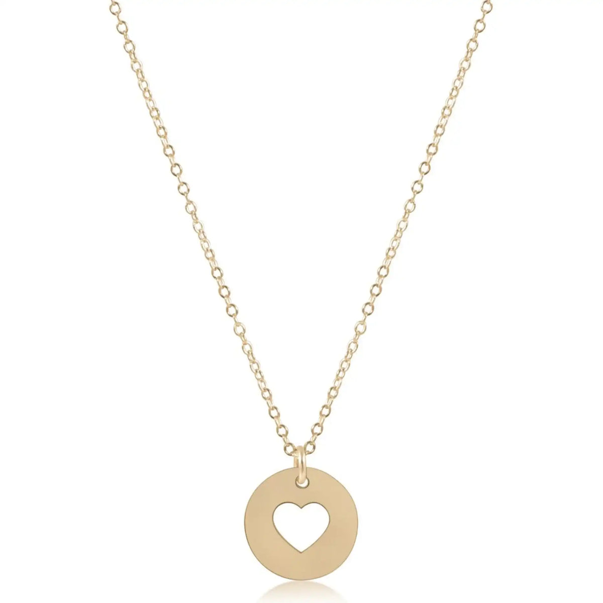 16" Necklace Gold - Love Gold Disc