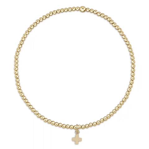 egirl Classic Gold 2mm Bracelet - Signature Cross Small Gold Charm