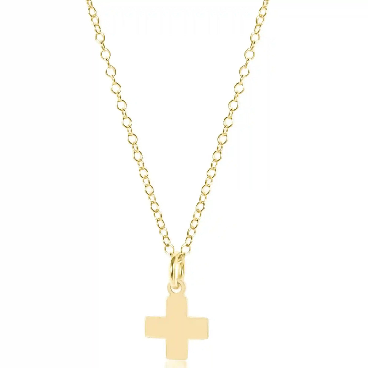 16" Necklace Gold - Signature Cross Gold Charm