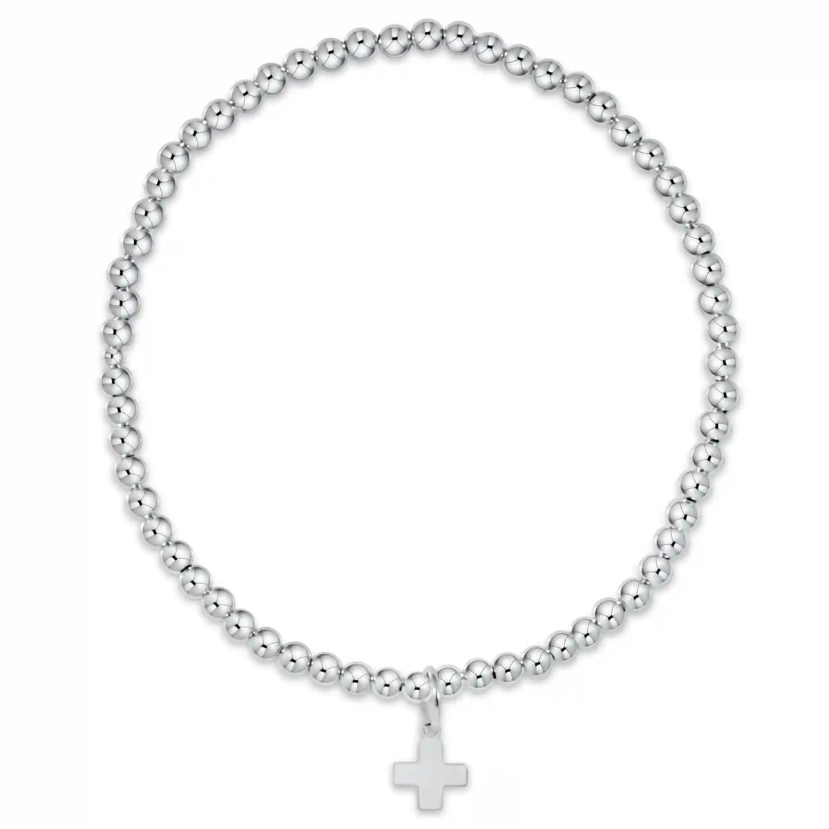 Classic Sterling 3mm Bracelet - Signature Cross Sterling Charm