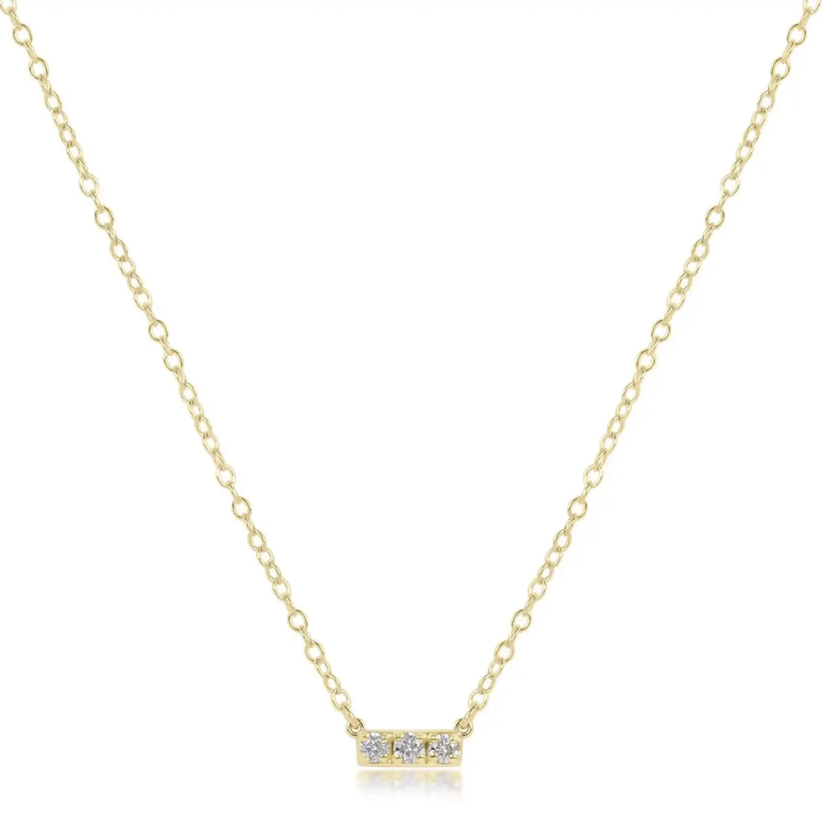 14kt Gold and Diamond Significance Bar Necklace - Three
