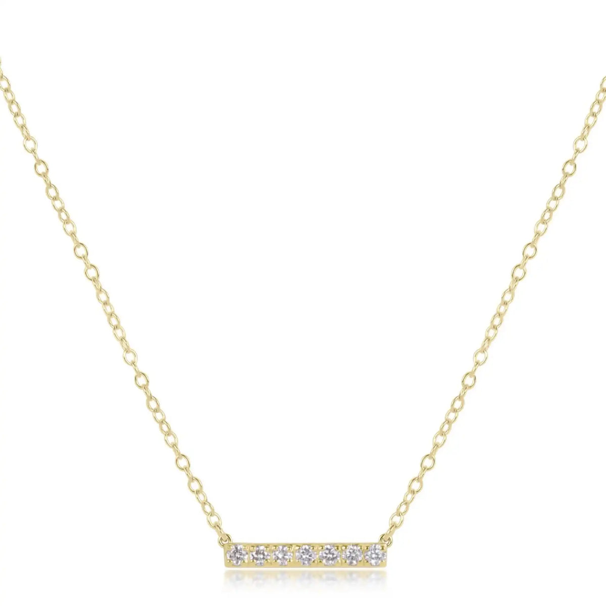 14kt Gold and Diamond Significance Bar Necklace - Seven