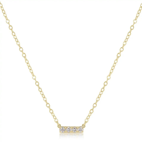 14kt Gold and Diamond Significance Bar Necklace - Four
