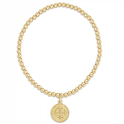 Classic Gold 3mm Bracelet - Blessing Gold Disc