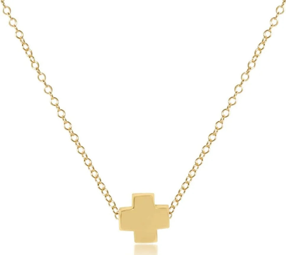 16" Necklace Gold - Signature Cross Gold