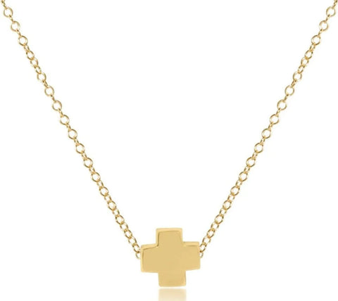 16" Necklace Gold - Signature Cross Gold