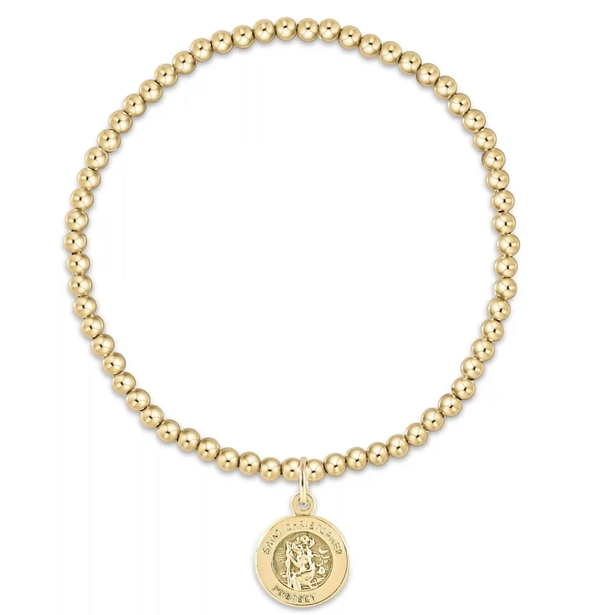 Classic Gold 3mm Bracelet - Protection Gold Disc