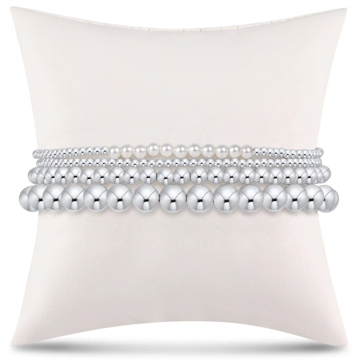 everyday sterling stack of 4 - pearl