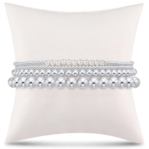 everyday sterling stack of 4 - pearl