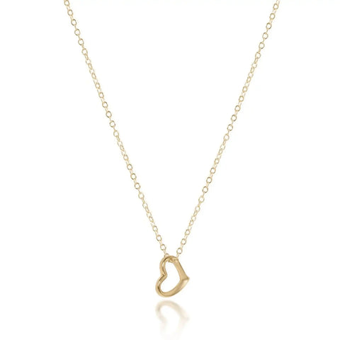 16" Necklace Gold - Love Small Gold Charm