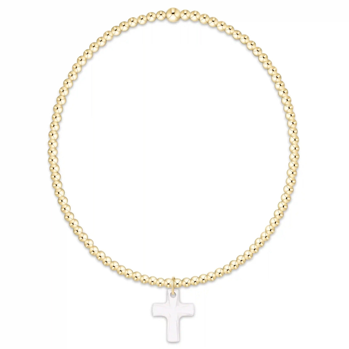 Classic Gold 2mm Bracelet - Blessed Crystal Charm