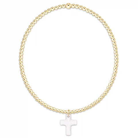 Classic Gold 2mm Bracelet - Blessed Crystal Charm